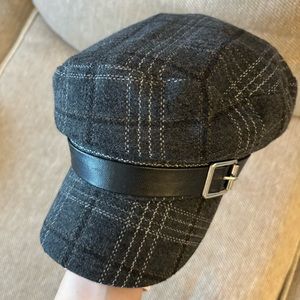 Women Beret Hat, Plaid Style, 57cm waistline, Decent, great texture, 30% wool